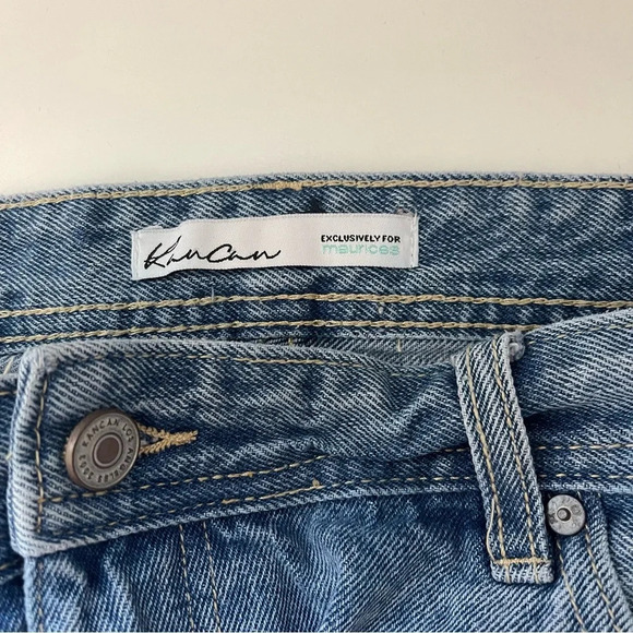 KanCan 100% Cotton Nonstretch Light Wash Ripped Straight Leg Jeans 32 Women’s - Picture 12 of 14